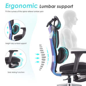 Sedia da Gaming Ergonomica di Alta Qualità, Design Moderno, Nera, con Schienale Alto, Girevole, Regolabile, con Poggiapiedi - Product Image 4