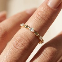 Bague fine en argent sterling S925 empilable avec moissanite pour femme, bague de luxe en argent et diamant, cadeau de bijoux pour anniversaire de mariage