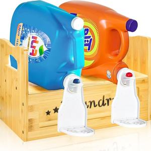 Wooden <b>Laundry</b> Detergent Rack With Dispenser Stand For Cleaning Supplies <b>Organization</b> Space Saving <b>Storage</b> Solution - Product Image 1