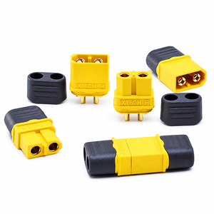 Connecteur AMASS XT60H XT60H-M XT60H-F 2 broches 30A plaqué or mâle/femelle avec gaine pour batterie LiPo de drone RC - Product Image 6
