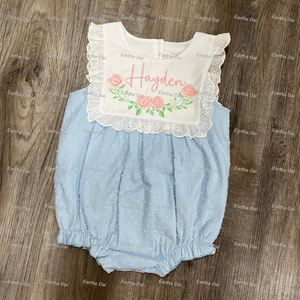 Bebek Tulumları Toptan Yazlık Bebek Giyim Setleri İsviçre Noktalı Dantel Kabarık Tulum Yenidoğan Bebek Tulum Setleri - Product Image 2