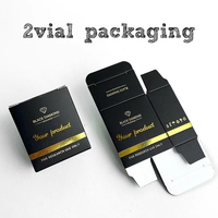 Étiquettes autocollantes noires mates gaufrées or de luxe avec logo personnalisé imprimé UV pour flacons en verre de 3 ml/10 ml – Étiquettes écologiques pour crème contour des yeux