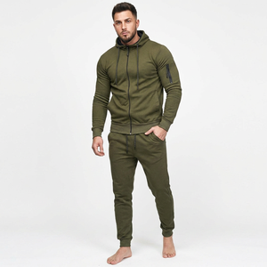 Survêtement décontracté pour homme en polyester 100 % avec capuche, respirant, logo personnalisé, fermeture à cordon, motif uni pour la saison hivernale - Product Image 1