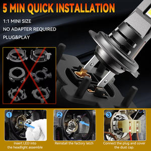 Светодиодные лампы JHS Mini H4 для фар, Plug-and-Play, H7 H11 9005 9006 9012 CSP 3570 40W 3600LM, автомобильные светодиодные лампы для противотуманных фар - Product Image 5