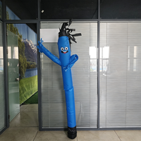 Danseur gonflable publicitaire personnalisé jaune motif visage de dessin animé, en tissu Oxford imperméable, avec ventilateur intégré, résistant au soleil