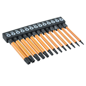 Hollow Six Star Torx Bit Set 75 100 150mm Phosphated Yellow Skinned 1 4 Hex Shank 13 Piece - Product Image 4