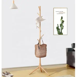 Clothes Stand Modern Beech Wood Clothes Wooden Coat Rack Stand Hanger