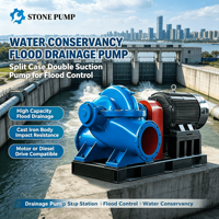 Pompe à corps axial à grande capacité 380V 440V, pompe électrique horizontale à double aspiration pour le contrôle des inondations et le traitement des eaux usées