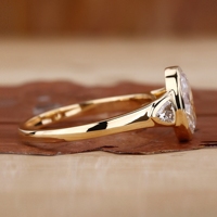 Anillo de Compromiso con Certificado IGI, CVD HPHT VVS, Cultivado en Laboratorio, Relleno de Oro Amarillo, Corte Brillante, para Mujer, 14k/18k