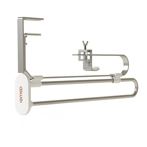 Ascor <b>Telescopic</b> Trouser Rack Double Damper Track Top Mounted Wardrobe Storage Hanger Extendable <b>Clothes</b> <b>Rail</b> - Product Image 5