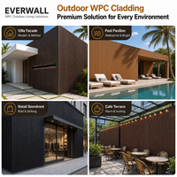 Panneau mural WPC à co-extrusion effet bois Everwall, entretien réduit, bardage extérieur cannelé pour villas modernes et façades commerciales