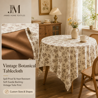 Nappe Jacquard Florale Vintage Française en Polyester Lavable pour la Maison, la Salle à Manger, les Cafés, les Pique-niques et la Photographie