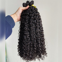 Paquets de tissage de cheveux humains à cuticule alignée avec un donneur, paquet de cheveux crépus bouclés doublement étirés, vendeur de paquets de cheveux humains bruts doux