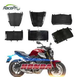 Racepro-Radiador de refrigeración para motocicleta, enfriador de aceite de motor de aleación de aluminio para Honda, Yamaha, Kawasaki y Suzuki, color negro