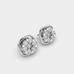 Boucles d'oreilles clous en diamant étincelant en argent sterling 925, bijoux fins de créateur pour mariée, mariage et mode quotidienne - Product Image 3