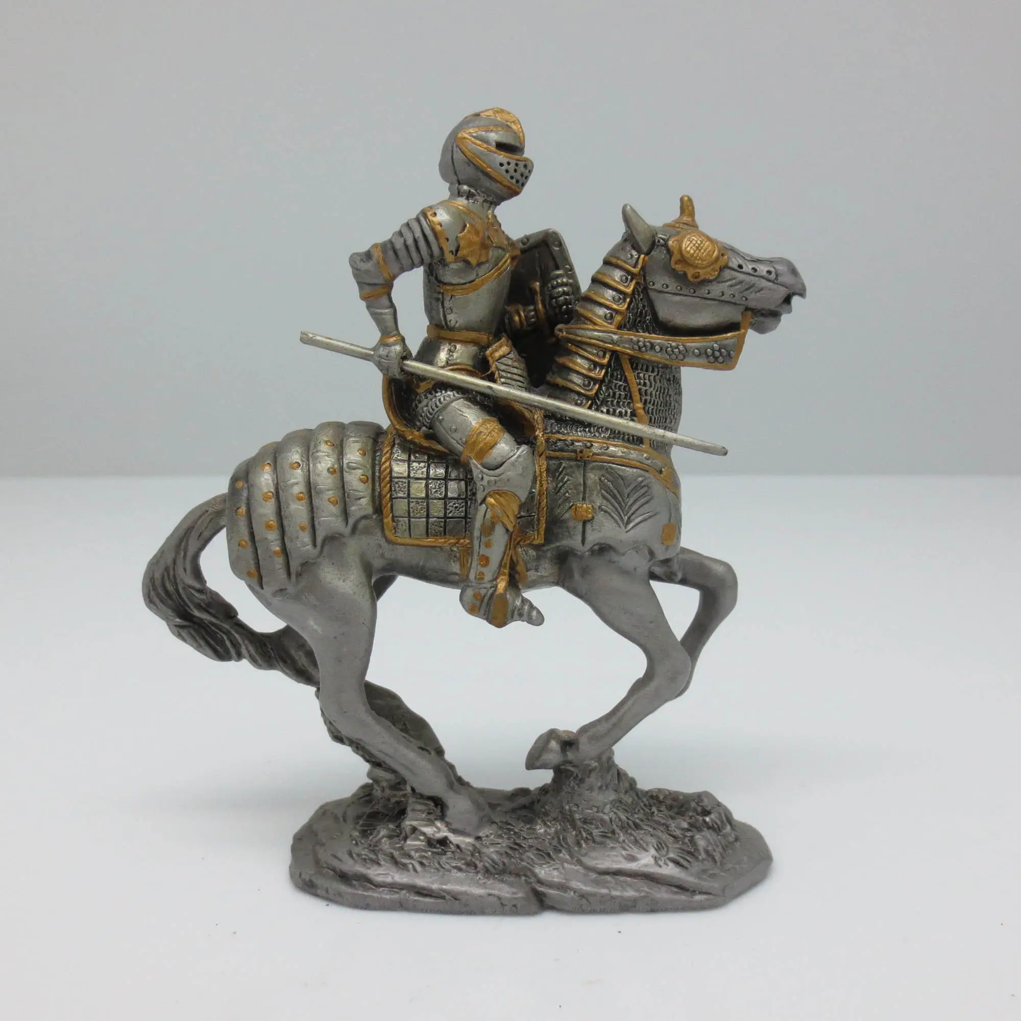 In Full Armor Spartan Decor Figurine ksatria pahlawan Yunani dalam Armor penuh logam patung ksatria pahlawan Yunani