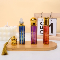 Flacon compte-gouttes vide en verre haut de gamme 6 ml, mince, octogonal, électroplaqué, pour huiles essentielles et massage