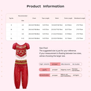 Tenues de danse du ventre pour filles de 2 à 12 ans, haut court et pantalon bouffant, pour fêtes à thème, compétitions, spectacles sur scène, fabricant de costumes - Product Image 6