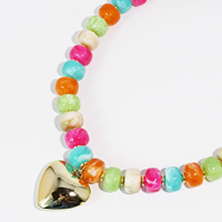 Collier ras du cou en résine avec breloque cœur, perles épaisses, vente en gros, colliers en résine personnalisés, colliers statement pour femmes