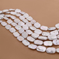 Perles d'eau douce baroques irrégulières 13*18mm, forme carrée blanche, perles en vrac pour la fabrication de colliers et bijoux, vente en gros