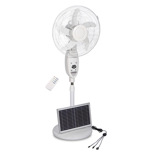 Garantizado 16 pulgadas 18 pulgadas solar recargable soporte de emergencia ventilador de refrigeración por aire con luz LED y control remoto - Product Image 5