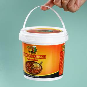 Contenedor de helado de plástico de grado alimenticio ecológico con logotipo personalizado desechable 100G 200g 500g 1000g contenedores de pared simple con tapas - Product Image 4