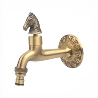Robinet mural vintage G1/2'' pour eau froide, robinet de machine à laver en bronze antique pour jardin, évier extérieur, piscine, salle de bain