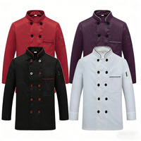 Uniforme de chef, vêtements de travail pour chef d'hôtel, unisexe, manches longues, style épais, restauration, boulangerie, grande taille, vêtements de cuisine, polyester tissé