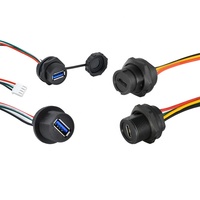 IP67 USB 3.0 2.0 adaptateur accouplé mâle à femelle réceptacles prise Type vérins-c usb montage sur panneau connecteur étanche câble