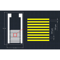 100um 20*10mm sustrato cerámico interdigital electrodo gas humedad biosensor chip