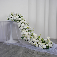 Chemin de table de mariage, centre de table, guirlande, support, fleurs artificielles pour la décoration