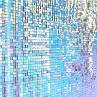 Paillettes fond mur paillettes fête d'anniversaire décoration magnifique décoration fond bleu mariage Photo stand toile de fond
