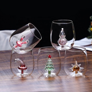 Copo de Vinho Sem Pé com Animais Fofos Dentro, Caneca para Bebida, Casamento, Vidro Borossilicato 3D, Copo de Água - Product Image 1
