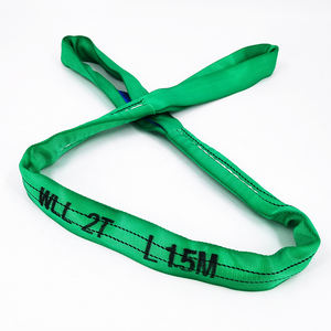 Vineet FWS-10000ヘビーデューティ15t 20t 30t 35t 40t 50t 50tソフトポリエステルラウンドウェビングスリングベルト4-7:1リフティング安全率 - Product Image 3