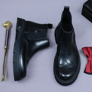 Botas Chelsea con Flecos a Media Pantorrilla, de Cuero Genuino, Modernas, para Hombre, Talla Grande, Estilo Coreano, Casuales y Orientadas a los Negocios - Product Image 2