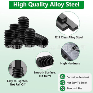 330Pcs M2.5 M3 M4 M5 M6 M8 Hex Drive Flat Point <b>Set</b> <b>Screws</b> Alloy Steel Assortment Kit Metric Standard Thread Grade 12.9 - Product Image 5