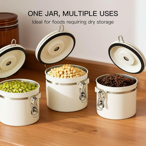 Recipiente de Acero Inoxidable para Café, Contenedor de Almacenamiento de Alimentos para Cocina con Cuchara Medidora para Café Molido, Granos de Café, Té, <span class=keywords><strong>Cereales</strong></span> y Azúcar - Product Image 6