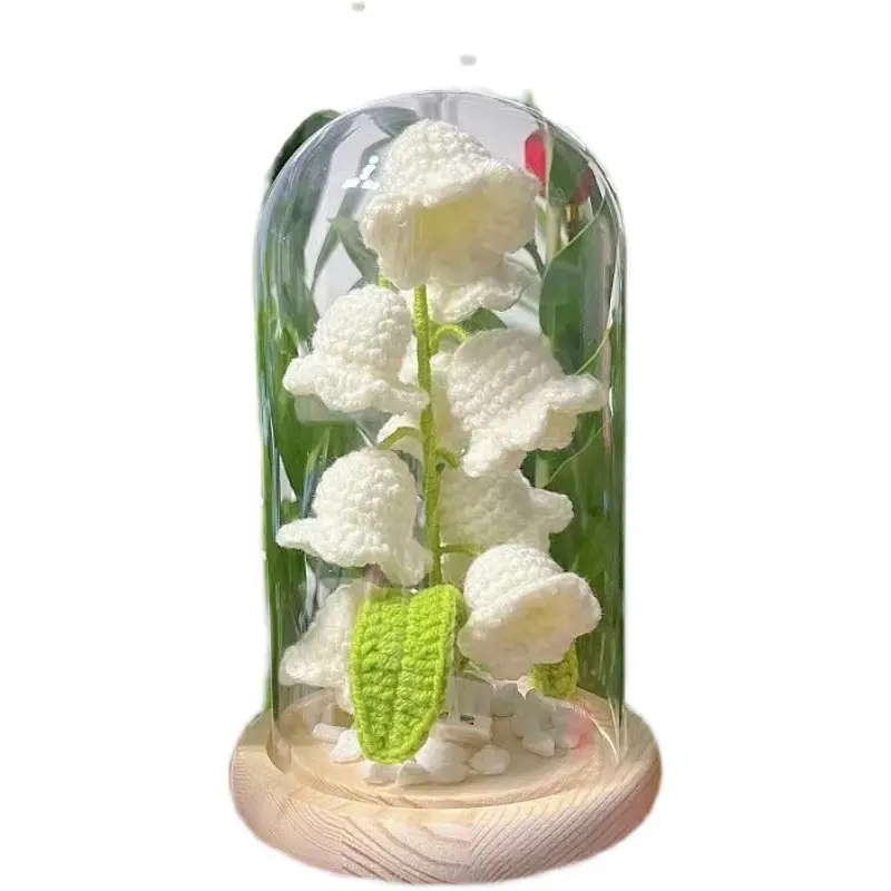 Handgemaakte Bell Orchidee Afgewerkt Nachtlamp Gepotte Brei Materiaal Tas Diy Wol Gehaakt Gebreide Bloem Decoratie Creatief Geschenk