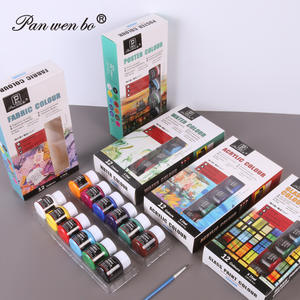Ensemble de peinture acrylique, aquarelle et huile YEKO en boîte, 12 couleurs, 25 ml, pour publicité <span class=keywords><strong>textile</strong></span>, vente en gros - Product Image 1