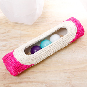 Rascador para gatos en forma de Z con tres sonajeros, poste rascador de sisal, juguete para gatos, estimulador para gatos, bádminton - Product Image 3