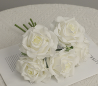 5 Zweige Seidenrosen-Blumenstrauß für Heimdekoration, Hochzeit, Erntedankfest, Abschlussfeier, Außendekoration, Fotografie-Requisiten