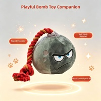 Jouet pour chien en peluche - Balle nouée en forme de bombe avec fonction sonore, résistante aux morsures, pour la dentition et le jeu