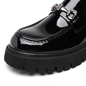 Chaussures habillées rétro pour hommes en cuir PU, mocassins décontractés faciles à enfiler, grandes tailles, nouveaux styles, coupe haute, bout rond - Product Image 4