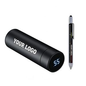 Bouteille intelligente personnalisée avec logo, 500 ml, cadeau d'entreprise promotionnel, écran LED affichant la température, bouteilles d'eau sous vide en acier inoxydable 304 - Product Image 1