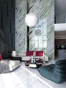 Encimera de pared de lujo de alta gama de piedra sinterizada de losa de porcelana verde esmeralda Shangri-La para cocina comedor interior apartamento Hotel - Product Image 6