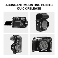 Cage d'appareil photo en aluminium ultra-légère (194g) pour Canon R7, ajustement précis 1:1, anti-chute, accès complet aux boutons pour le vlogging