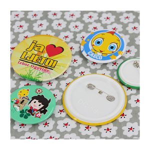 Custom DIY Cartoon-Themed Metal Crafts 25mm/50mm Tinplate Prayer Pin Badges Souvenir Logo Digital Printing Promotional Items