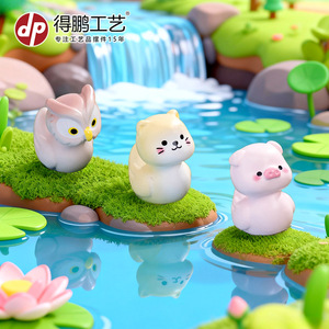 Adornos de Resina de Animales de Dibujos Animados, Conejo, Gato, Panda, Cerdo, Búho, Gatito, Vaca de las Tierras Altas, Decoraciones Artísticas para el Hogar y Escritorio, Regalos Artesanales - Product Image 3