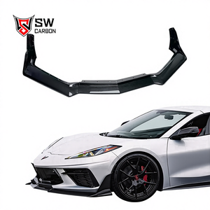 Lèvre avant en fibre de carbone de haute qualité style ZR1 pour Chevrolet Corvette C8 <span class=keywords><strong>2020</strong></span>+ Splitter de pare-chocs avant Spoiler inférieur - Product Image 1
