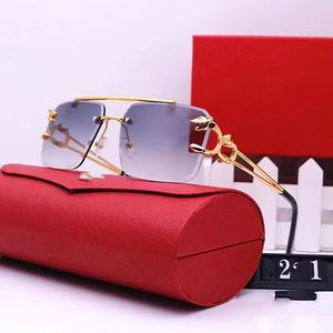 工場卸売 ファッションUVカットサングラス リムレス レオパードデザイン 日よけ 目の保護 旅行 メンズサングラス - Product Image 3